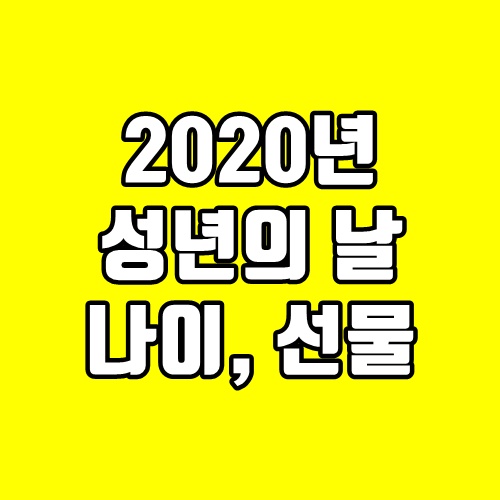  2020년 성년의 날 나이, 선물 추천