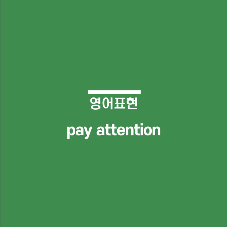 [영어표현] 미드영어 pay attention : 주의를 기울이다, 주목하다, 집중하다