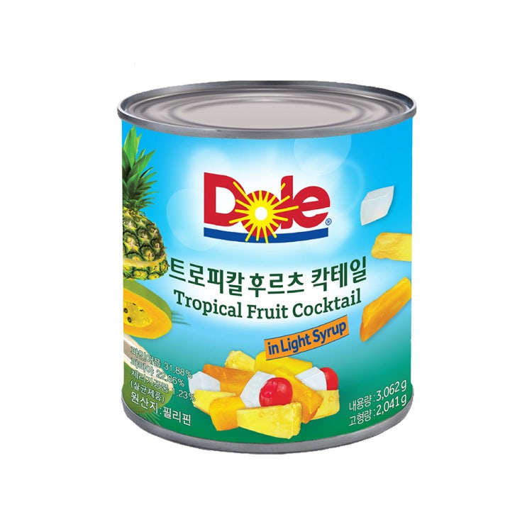  (로켓배송)돌 트로피칼 후르츠칵테일 통조림, 3062g, 1개 추천해요