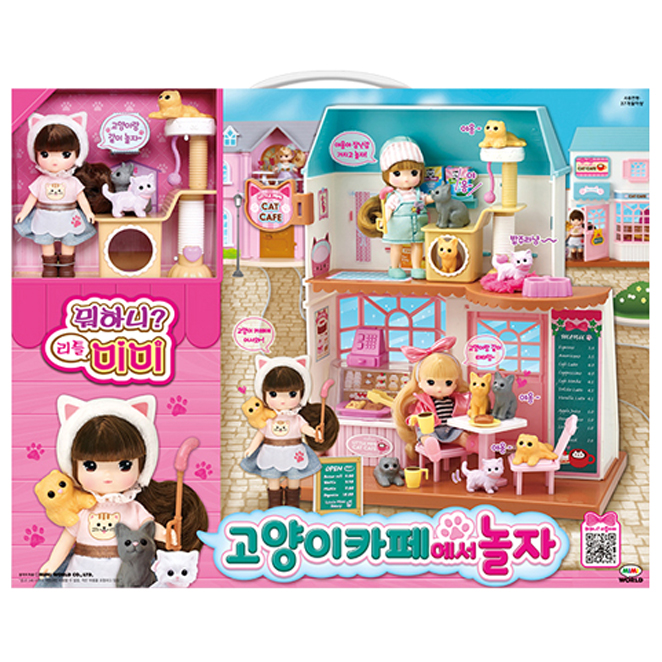  [ 리뷰 포함 ]   미미월드 뭐하니 리틀미미 고양이 카페에서 놀자 인형집, 혼합 색상