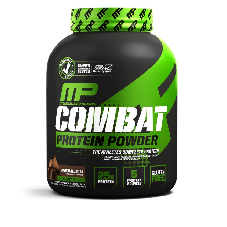  [ 리뷰 포함 ]   Muscle Pharm 컴뱃 프로틴 파우더, 1814g, 1개, 초콜릿 밀크(Chocolate Milk)