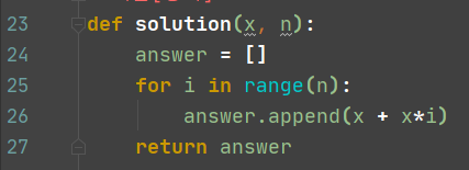 [프로그래머스] x만큼 간격이 있는 n개의 숫자(연습문제, 힌트, 풀이)