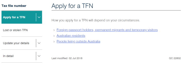 호주워홀 TFN 만들기 호주워홀 TFN 만들기