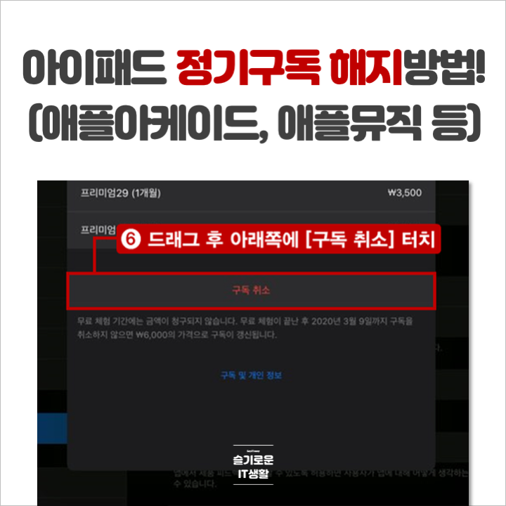  아이패드 앱 구독해지 방법(애플뮤직 해지, 애플아케이드 해지 등)