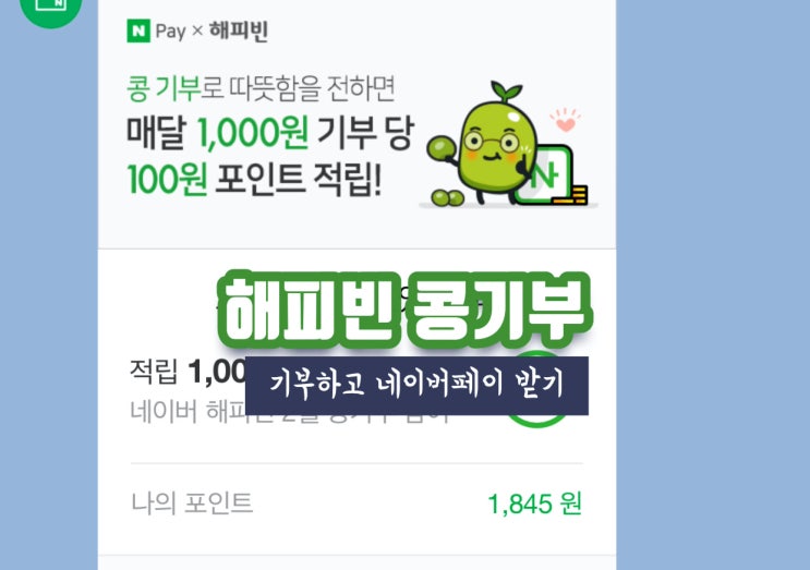 해피빈 콩기부하고 네이버페이포인트 받아요 (+해피빈 모으는 방법)