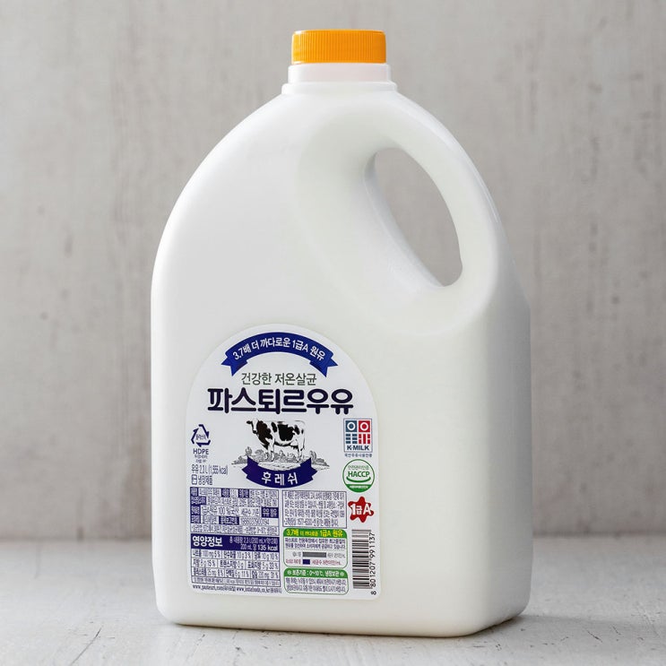  [ 리뷰 포함 ]   파스퇴르 건강한 저온살균 우유 후레쉬, 2.3L, 1개