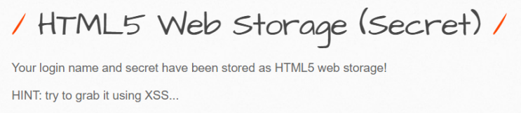  A6 - Sensitive Data Exposure/ HTML5 Web Storage (Secret)