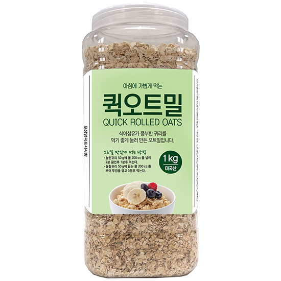  <핫딜><핫딜>가성비가 좋은 월드그린 퀵오트밀 1kg, 1개 들여가세요~~