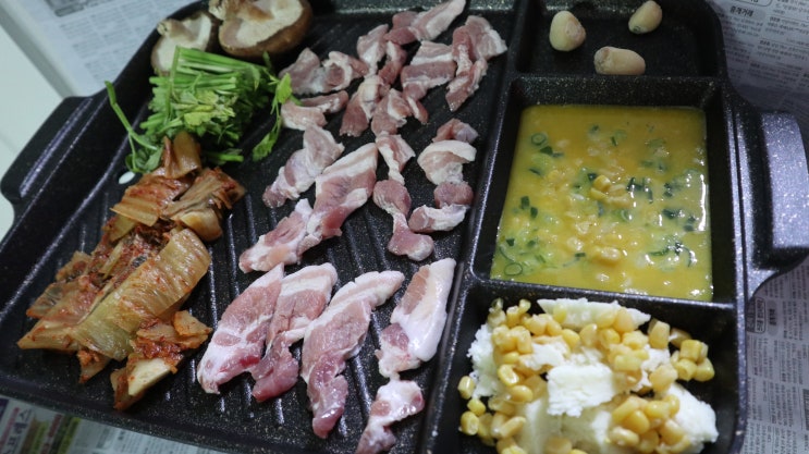  퀸센스 가정용고기불판/삼겹살굽기/콘치즈/계란찜
