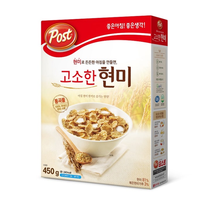 (로켓배송)포스트 통곡물 고소한 현미 시리얼, 450g, 1개 추천해요