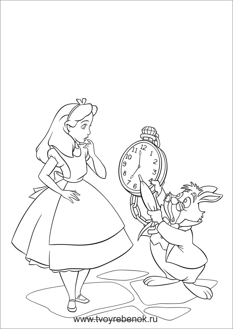 이상한 나라의 앨리스 색칠 페이지 인쇄 가능