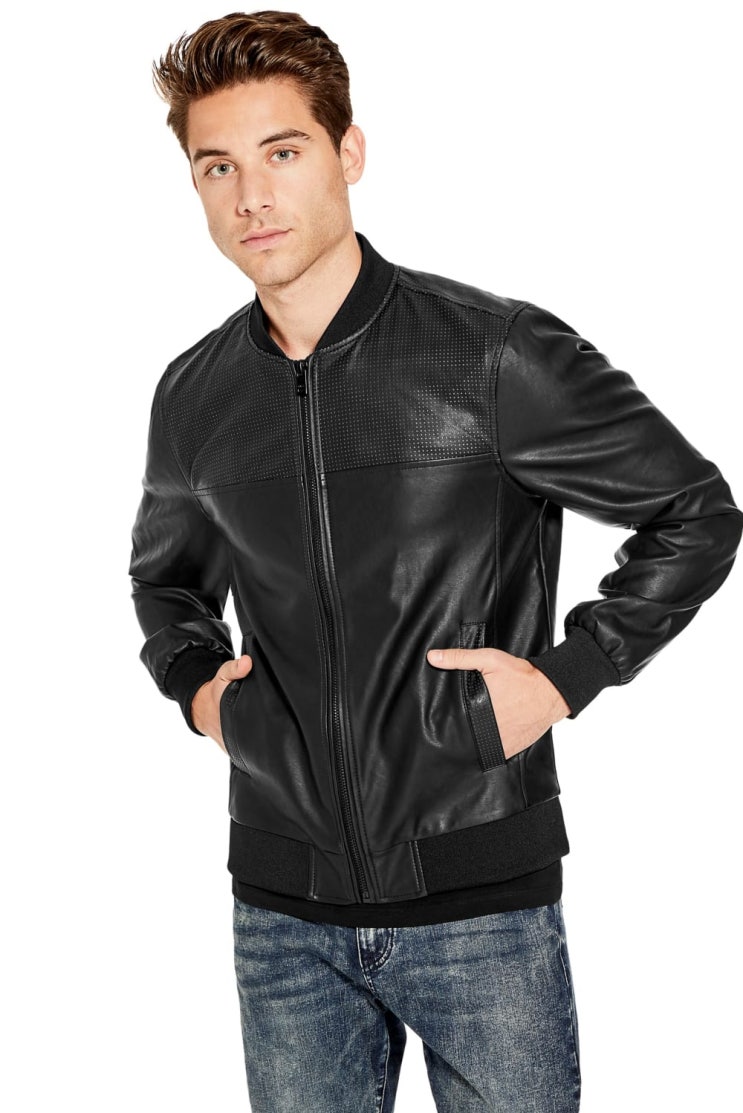  [강추] [게스][남성]자켓/패딩Zilo Faux-Leather Bomber Jacket 가격은?