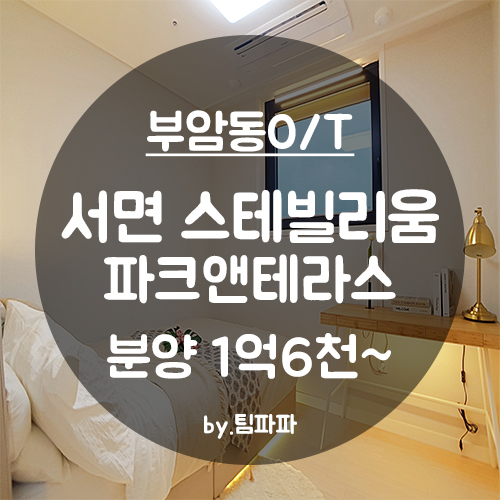  [부산 서면/부암동] 신축 투룸 테라스 오피스텔 스테빌리움 파크앤테라스 분양 중개수수료 무료