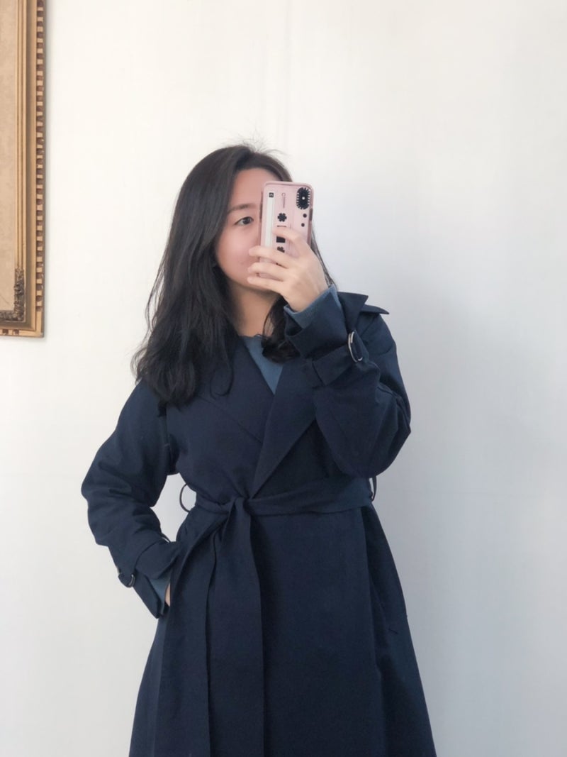 JJ지고트 트렌치코트 네이비색도 매력있음!