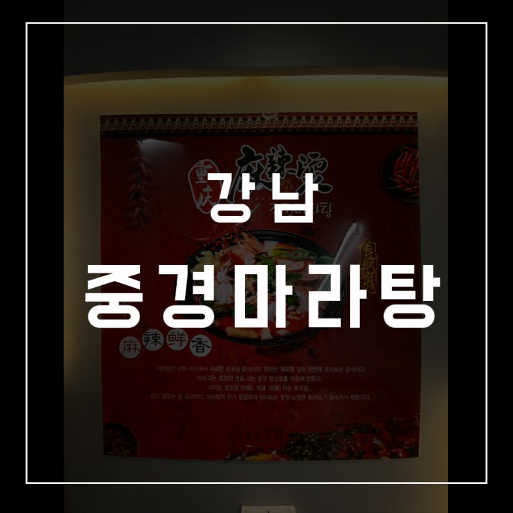 [동슐랭가이드 - 06] 강남 / 중경마라탕