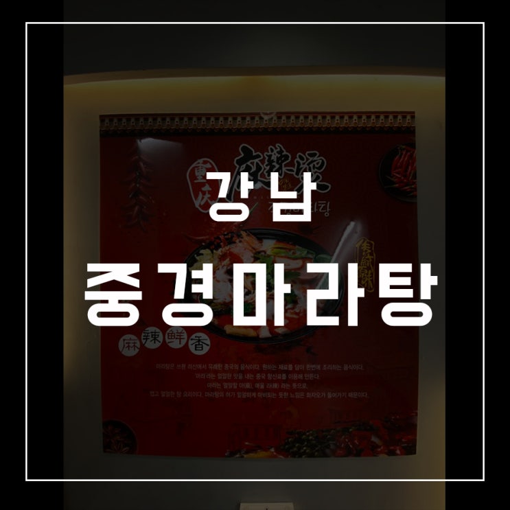  [동슐랭가이드 - 06] 강남 / 중경마라탕