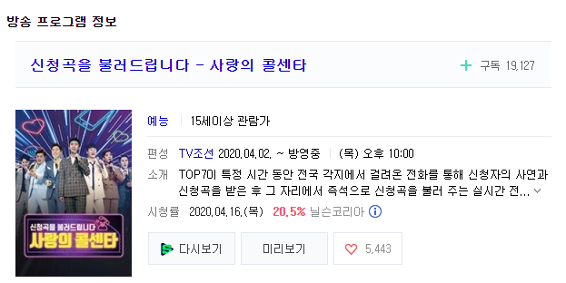  미스터트롯 사랑의 콜센터 콜센타? / 몇부작 / 임영웅 데스파시토