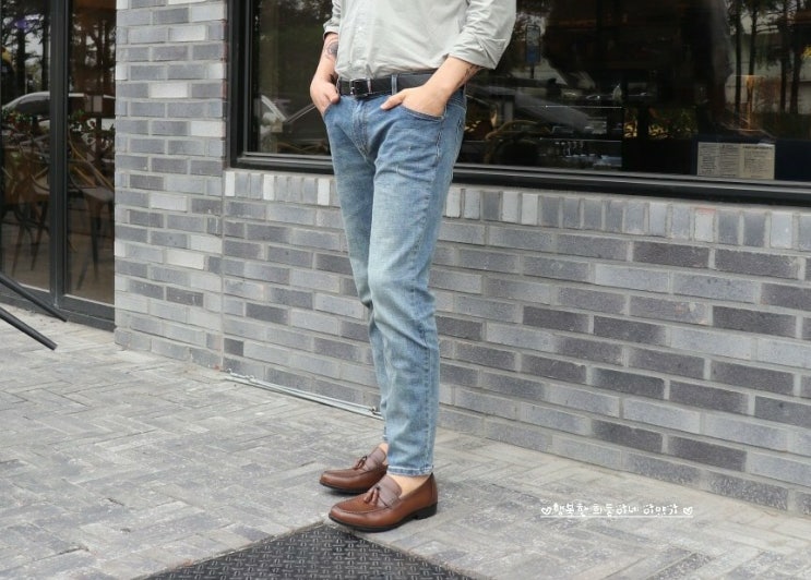  셀더무드 남자 스판 슬림핏 일자팬츠 기장감도 좋아