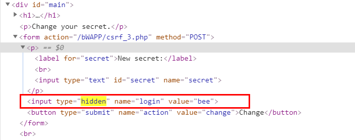  A8 - Cross-Site Request Forgery(CSRF)/ Change Secret