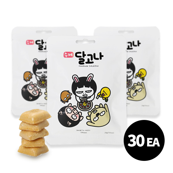  [품절예상][가성비굿]추억의 수제 달고나 20g x 30봉, 단품 제품을 놓치지 마세요~~