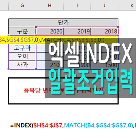  INDEX 일괄 조건입력 하기 (초보자용)