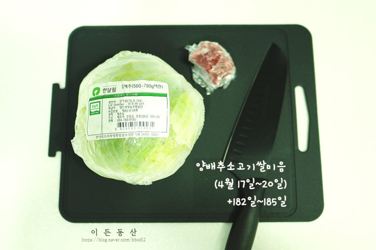  (+182~185일) 완모아기 양배추소고기미음 초기이유식 / 이유식마스터기(베이비무브) 한살림 유기농 채소, 이유식용기 글라스락,횡성축협한우