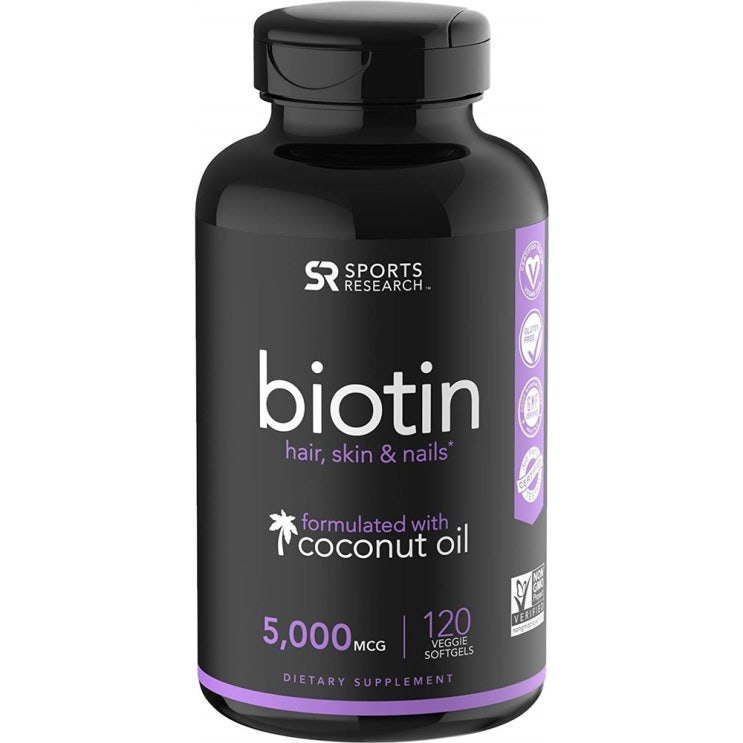  [강추] 스포츠 리서치 비오틴 5000mcg 120정 Sports Research Biotin (5000mcg) Infused with Organic Virgin Coconut Oil - 120 Veggie softgels, 1set 가격은?