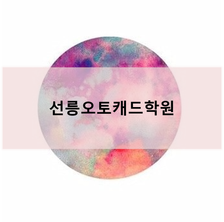  [선릉오토캐드학원] 활용도 높은 캐드 배우기