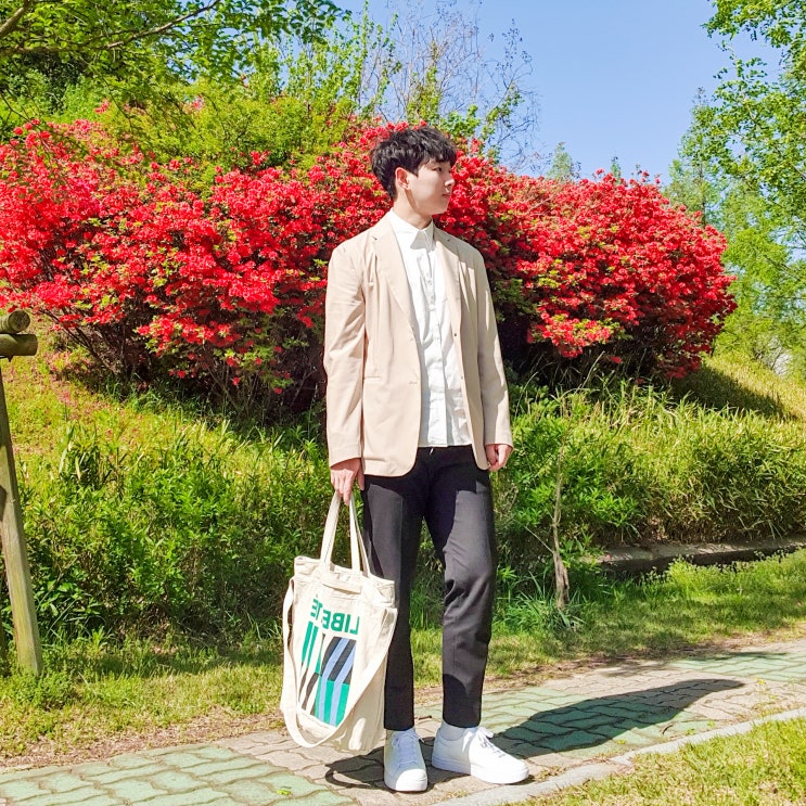  남자 베이지 블레이저 모던룩 코디 / 최대한 깔끔하게 입는 것도 실력