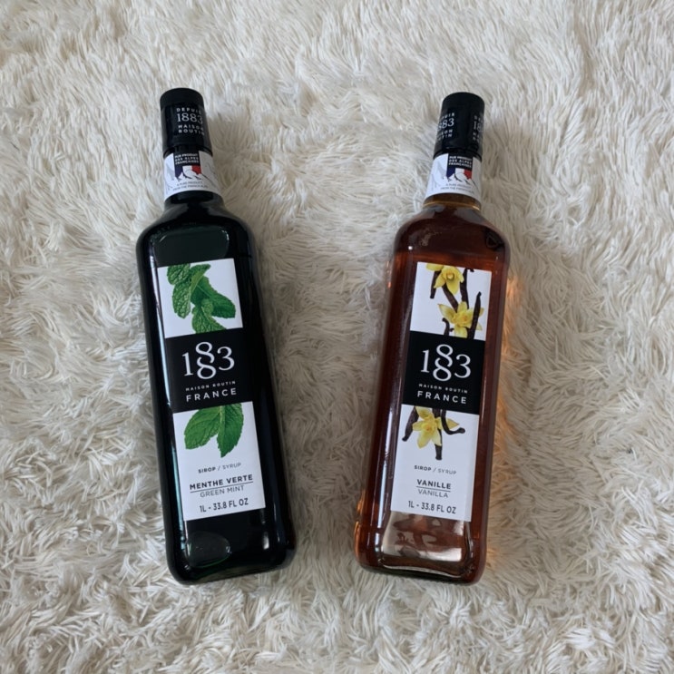  1883 시럽으로 홈 카페 즐기기 바닐라 시럽 민트 시럽