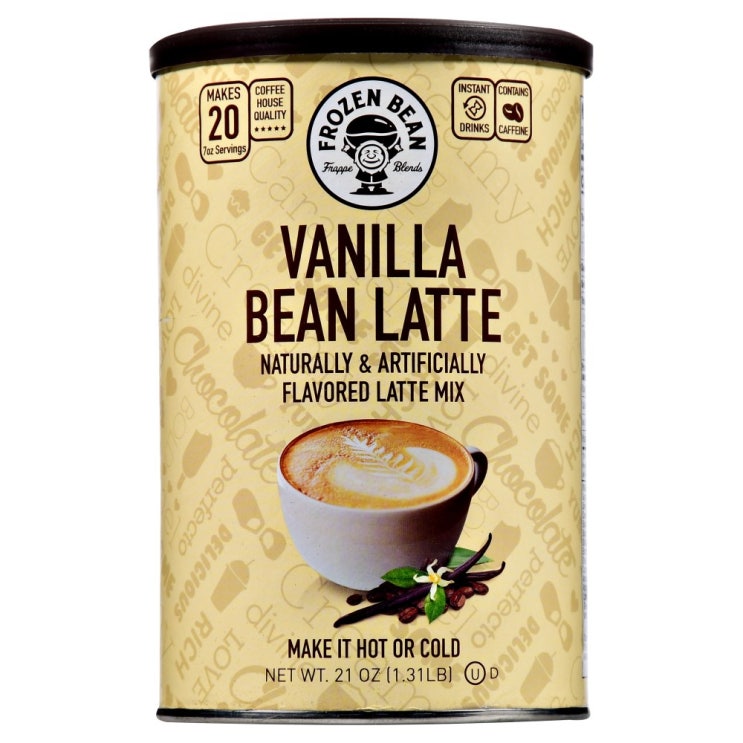 프로즌빈 바닐라빈 라떼 인스턴트커피 2팩 Frozen Bean Vanilla Bean Latte Deluxe Drink Mix, 0g, 1개 추천해요