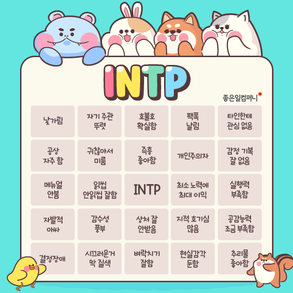 Mbti 성격 유형별 빙고 게임 1탄 Intj Intp Entj Entp Infj Infp Enfj Enfp 네이버 블로그