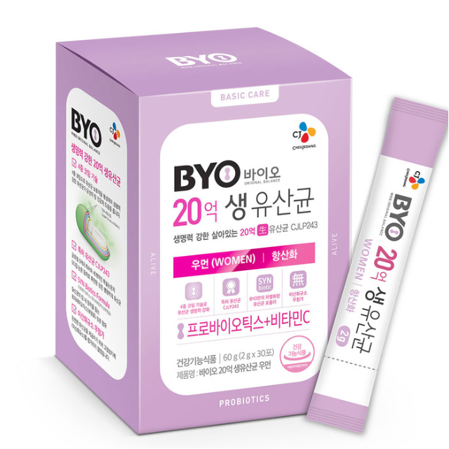  <핫딜><핫딜>가성비가 좋은 CJ BYO 20억 생유산균 우먼 2 000mg x 30포 3, 2박스, 2000mg 30포 들여가세요~~