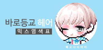  [KMS 캐시] 메이플스토리 바로등교(바등) 헤어 믹스염색표(믹염)_뽀송 Ver.