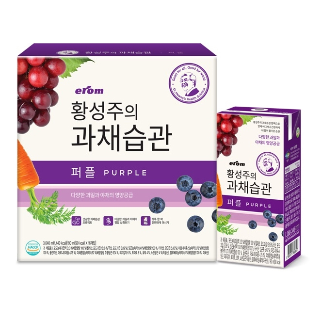  (로켓배송)이롬 황성주 과채습관 퍼플 혼합주스, 190ml, 16개 추천해요