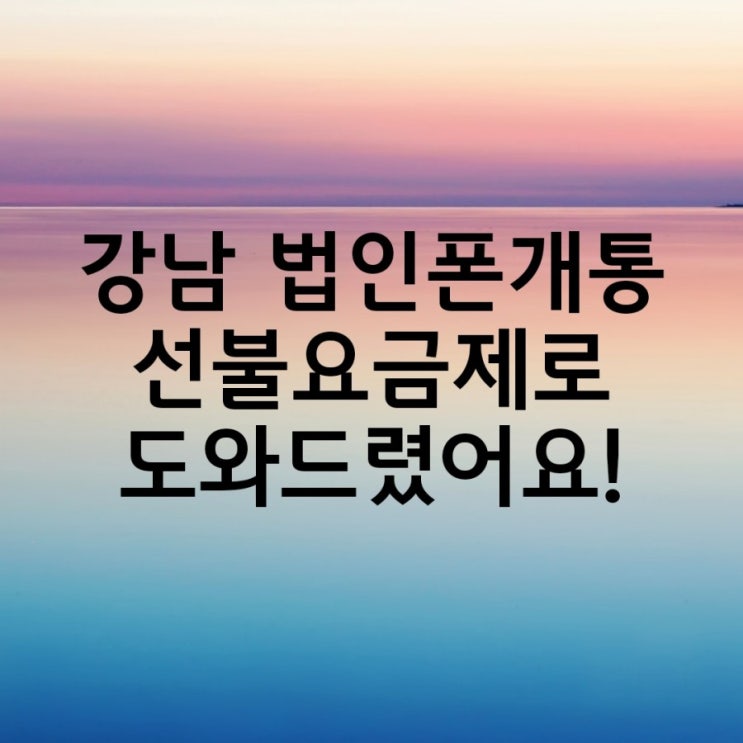  법인폰 선불유심으로 개통 도와드렸어요!