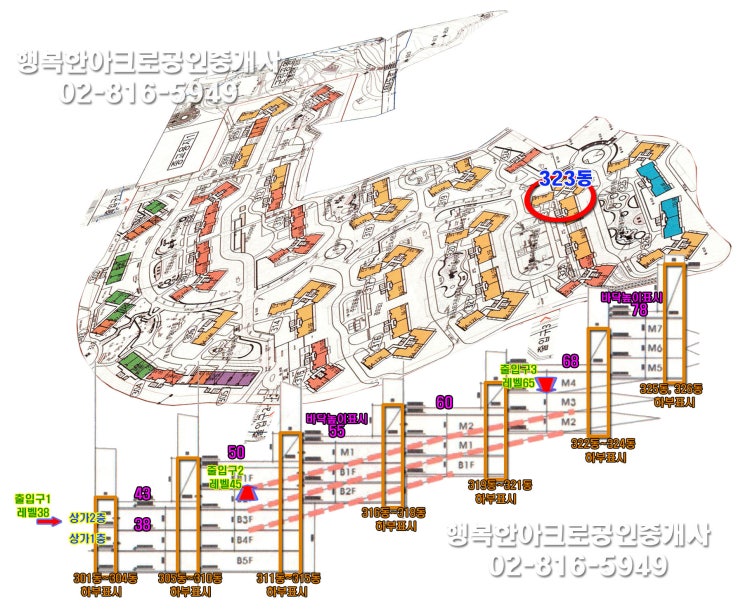  5월분양 흑석3구역 흑석리버파크자이 - 323동 / 분양가,배치도,평면도,주차장 위치표시