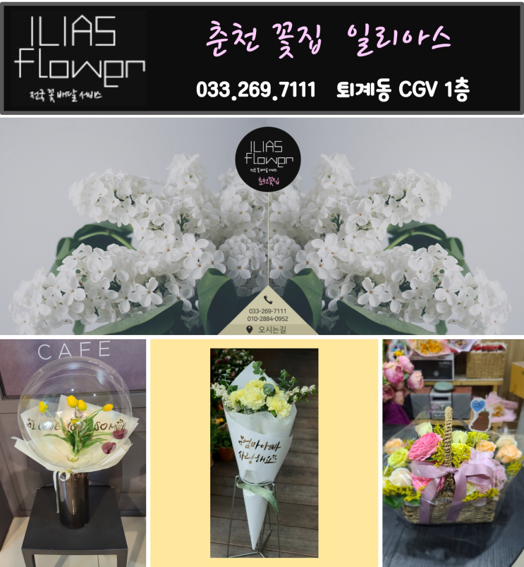 <춘천꽃집추천 / 석사동꽃집추천 / 퇴계동꽃집 추천> 일리아스꽃집-CGV1층 <춘천꽃집추천 / 석사동꽃집추천 / 퇴계동꽃집 추천> 일리아스꽃집-CGV1층
