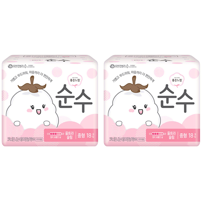 (로켓배송)좋은느낌 순수 울트라 중형 생리대 날개형, 18매입, 2개 추천해요 (로켓배송)좋은느낌 순수 울트라 중형 생리대 날개형, 18매입, 2개 추천해요