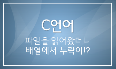  [C언어] 배열과 파일로딩 누락