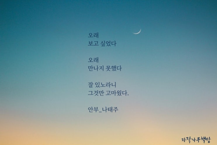  나태주 <안부> 답장을 씁니다