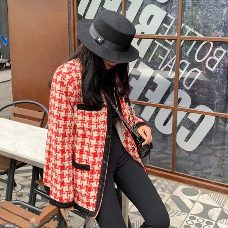 [강추] kirahosi 공항패션 빈티지 트위드 자켓 여성 슬림 숏 아우터 500호+덧신증정 AEoveuna 가격은?