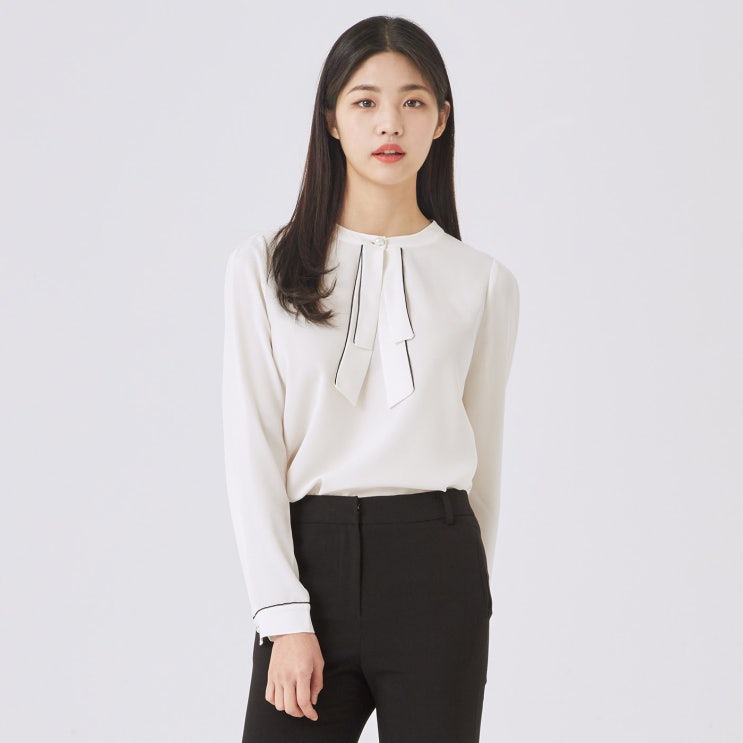  <최저가>로엠 넥 리본 포인트 블라우스 꿀정보예요~