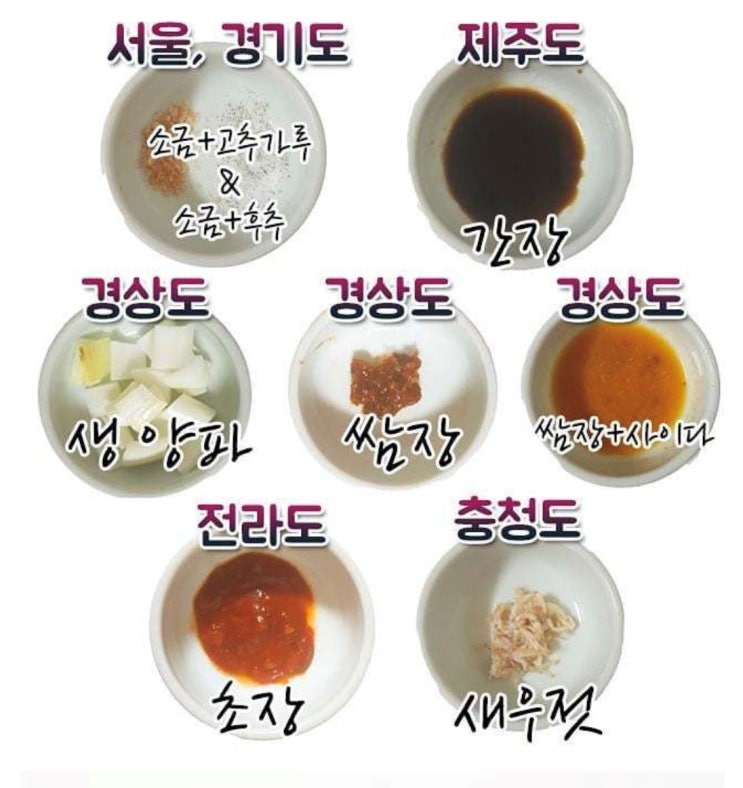  전국 지역별 순대 찍어 먹는 양념장(소스)