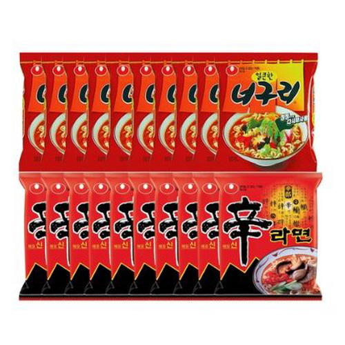  [강추] 봉지)농심너구리얼큰한맛 10개 + 봉지)농심신라면 10개, 20개입 가격은?