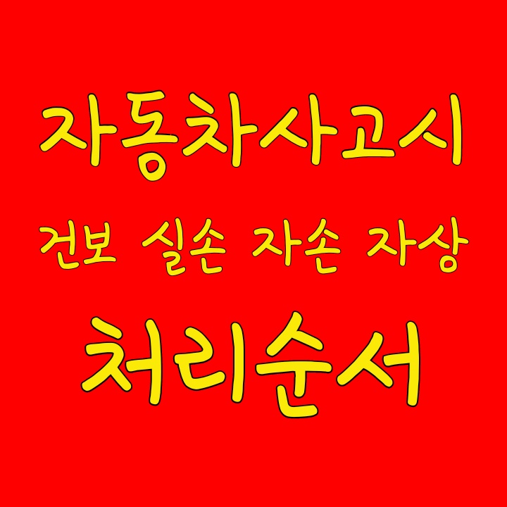  자동차사고시 건보 실손 자손 자상 처리순서