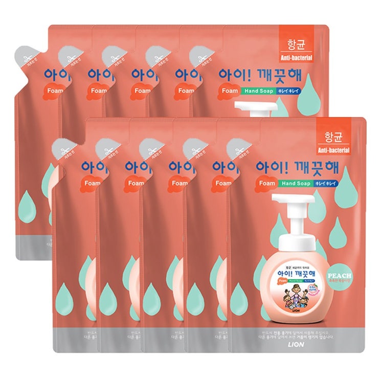  <최저가>아이깨끗해 향균 거품 핸드 솝리필 모이스처라이징 복숭아향, 200ml, 10개입 꿀정보예요~