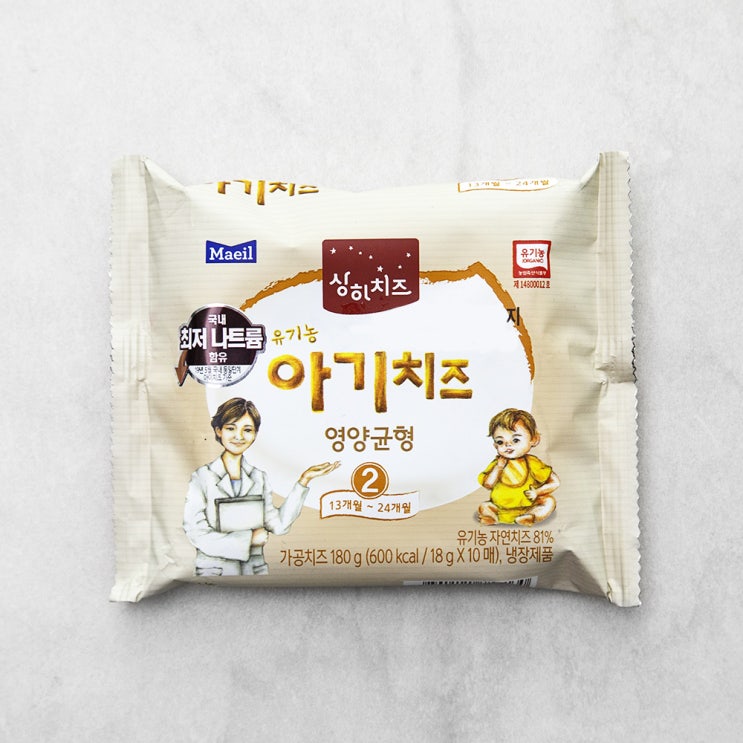  [ 리뷰 포함 ]   상하치즈 유기농인증 아기치즈 영양균형 2단계 10매입, 1개