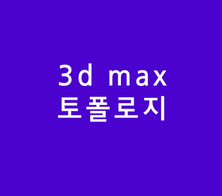 3d max 토폴로지