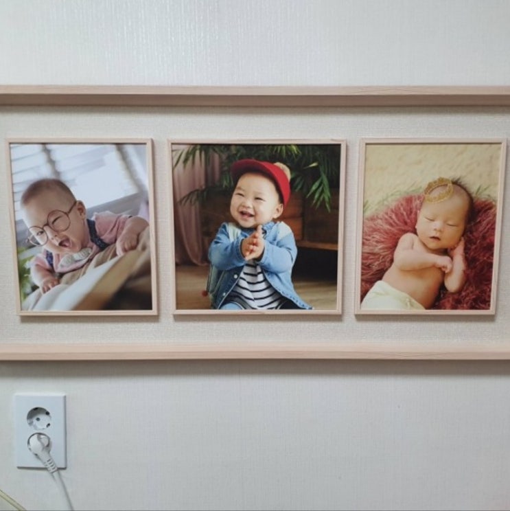  가족사진액자 사진인화액자 실버스퀘어 원목멀티액자제작